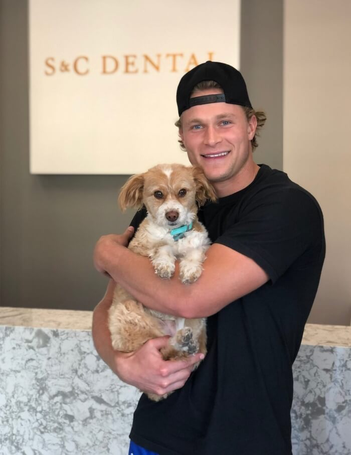 S&C Dental Happy Patient with Dog in our Scottsdale dental office
