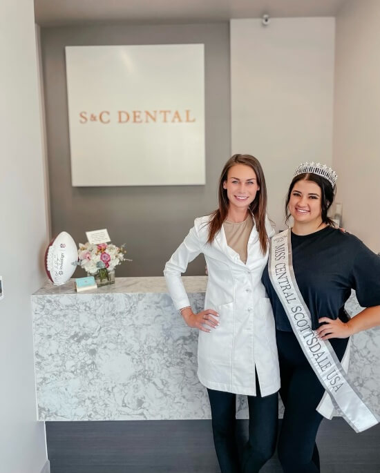 Our Dentist Dr. Bri with Miss Central Scottsdale
